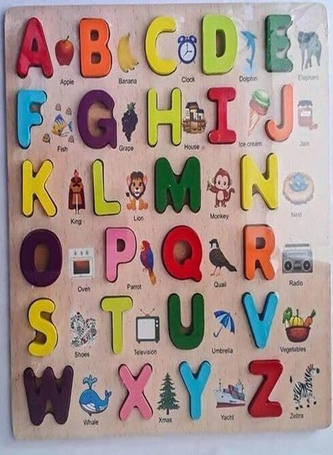 Skywalk Premium Wooden Alphabets Puzzle Board Toy, Educational and Learning Toy - ABC,Wooden Learning Educational Board for Kids - Image 1